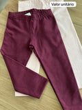 CALÇA LEGGING BÁSICA LISA ELÁSTICO CÓS MENINA ELIAN - VINHO