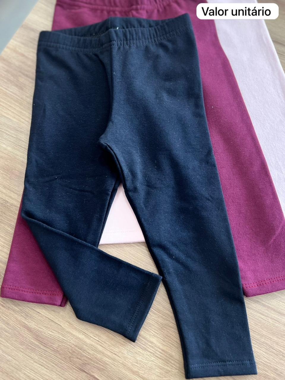 CALÇA LEGGING BÁSICA LISA ELÁSTICO CÓS MENINA ELIAN - PRETO