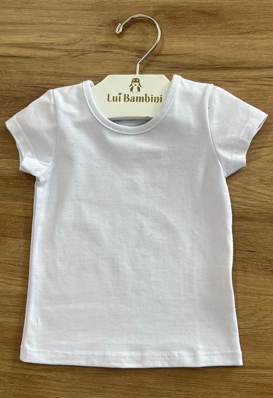 BLUSA MANGA CURTA LISA BÁSICA MENINA ELIAN - BRANCO