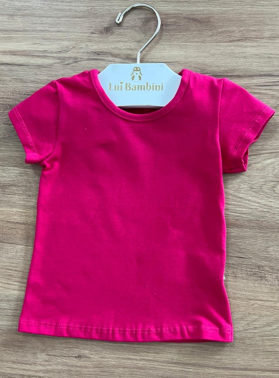 BLUSA MANGA CURTA LISA BÁSICA MENINA ELIAN - PINK