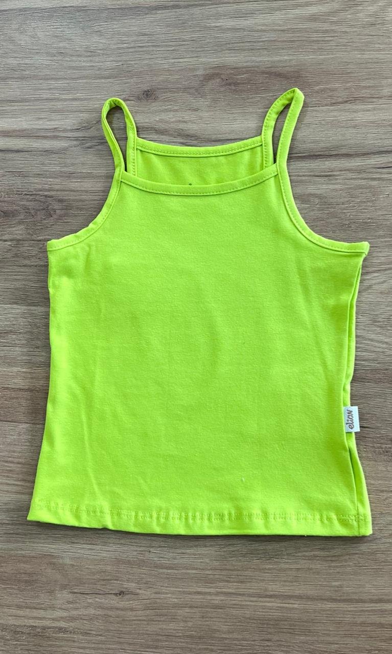 BLUSA ALÇA FINA BÁSICA LISA MENINA ELIAN - VERDE