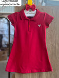 VESTIDO MANGA CURTA POLO LISA BÁSICA MENINA ELIAN - VERMELHO