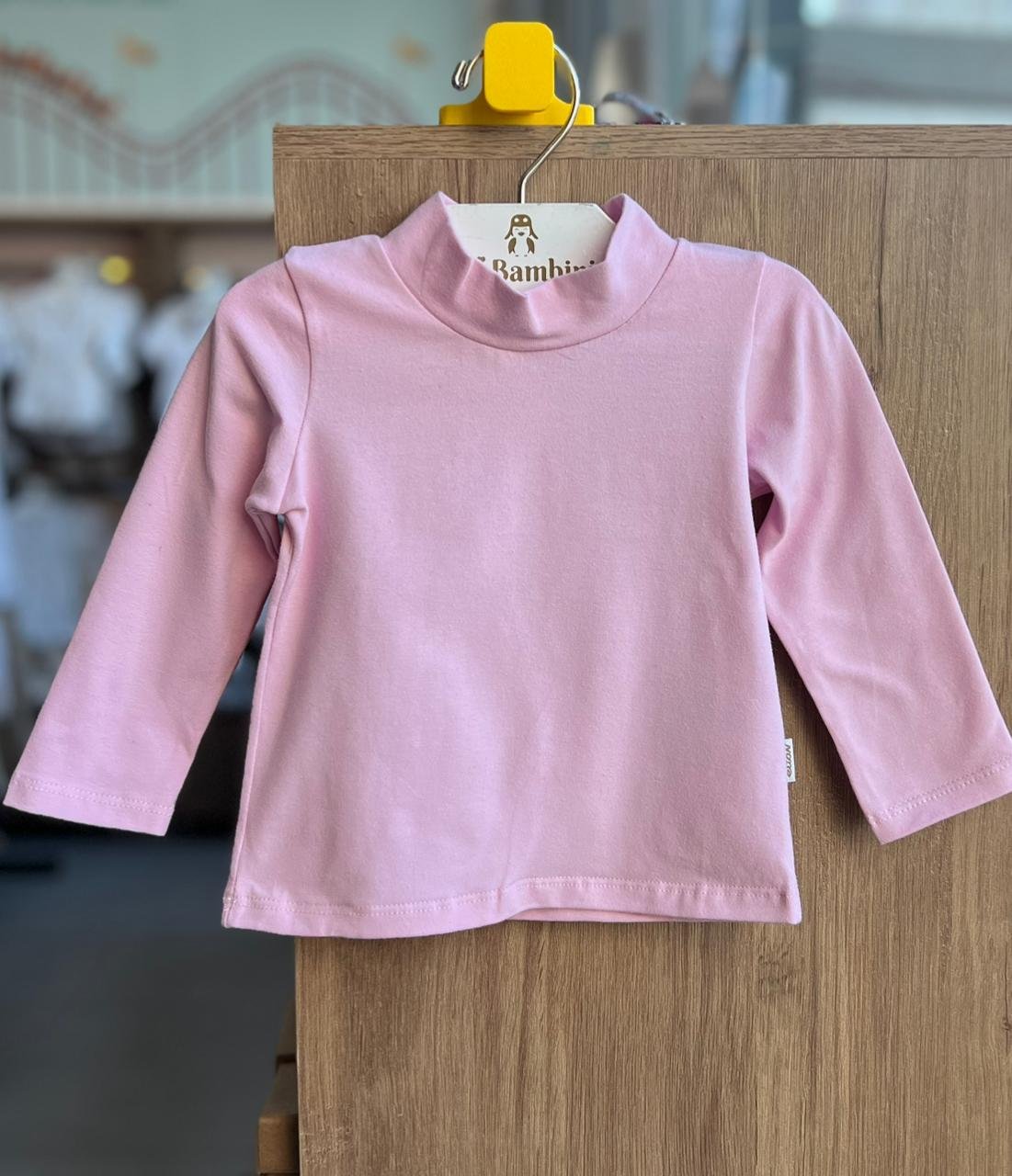 BLUSA MANGA LONGA TERMICA LISA BÁSICA MENINA ELIAN - ROSA CLARO