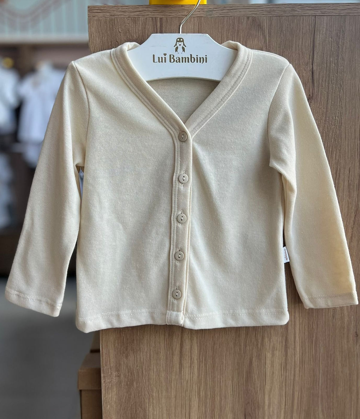 CASACO CARDIGAN MANGA LONGA BOTÕES MENINA ELIAN - BEGE