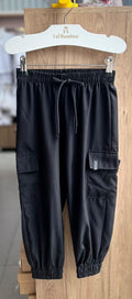 CALÇA JOGGER NYLON BOLSOS ELÁSTICO CÓS CORDÃO MENINO ELIAN - PRETO