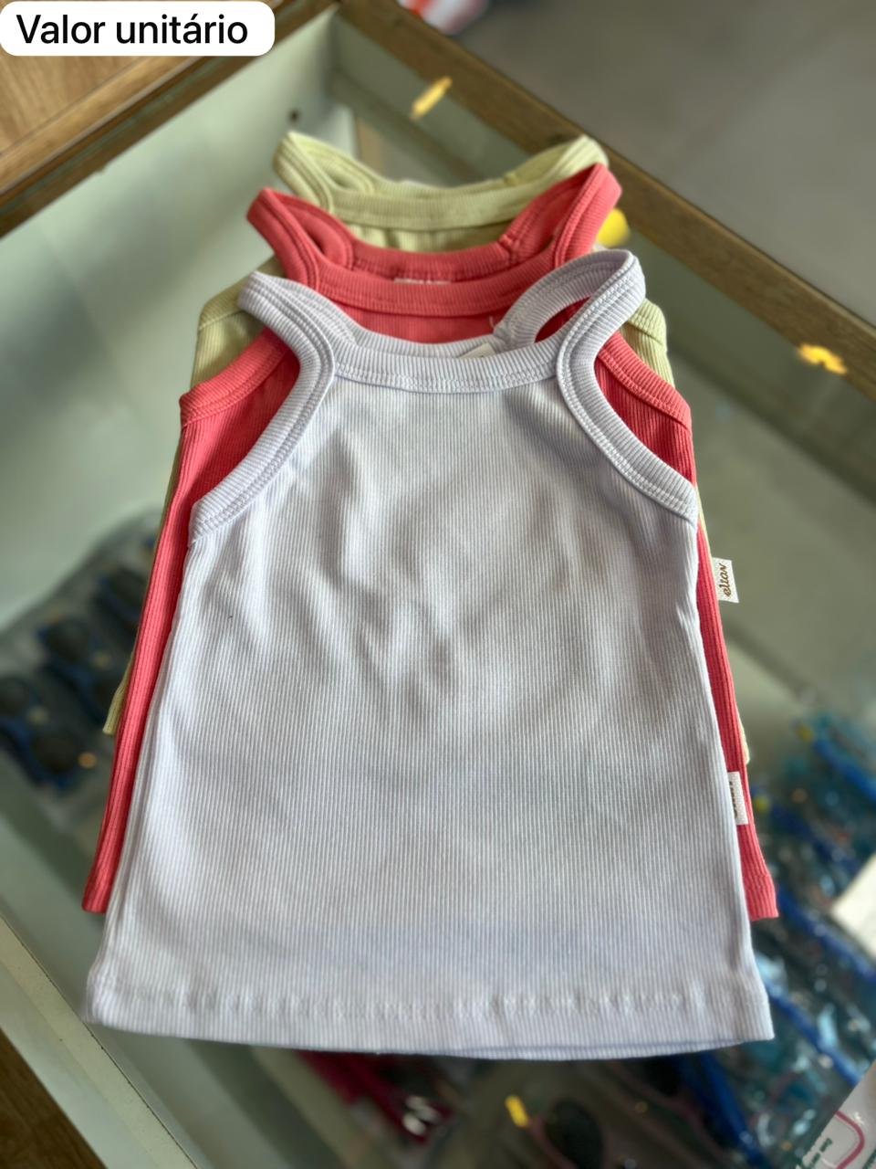 BLUSA ALÇA REGATA CANELADA LISA BÁSICO MENINA ELIAN - BRANCO