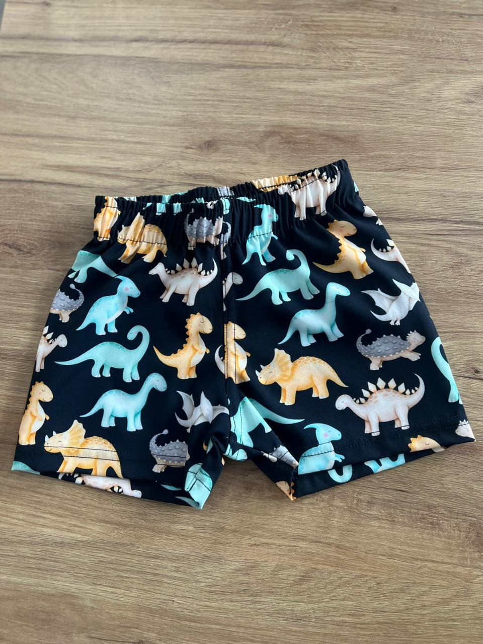 SHORT NYLON ELÁSTICO CÓS MENINO DINO DINOSSAURO MENINO PULLA BULLA - MARINHO