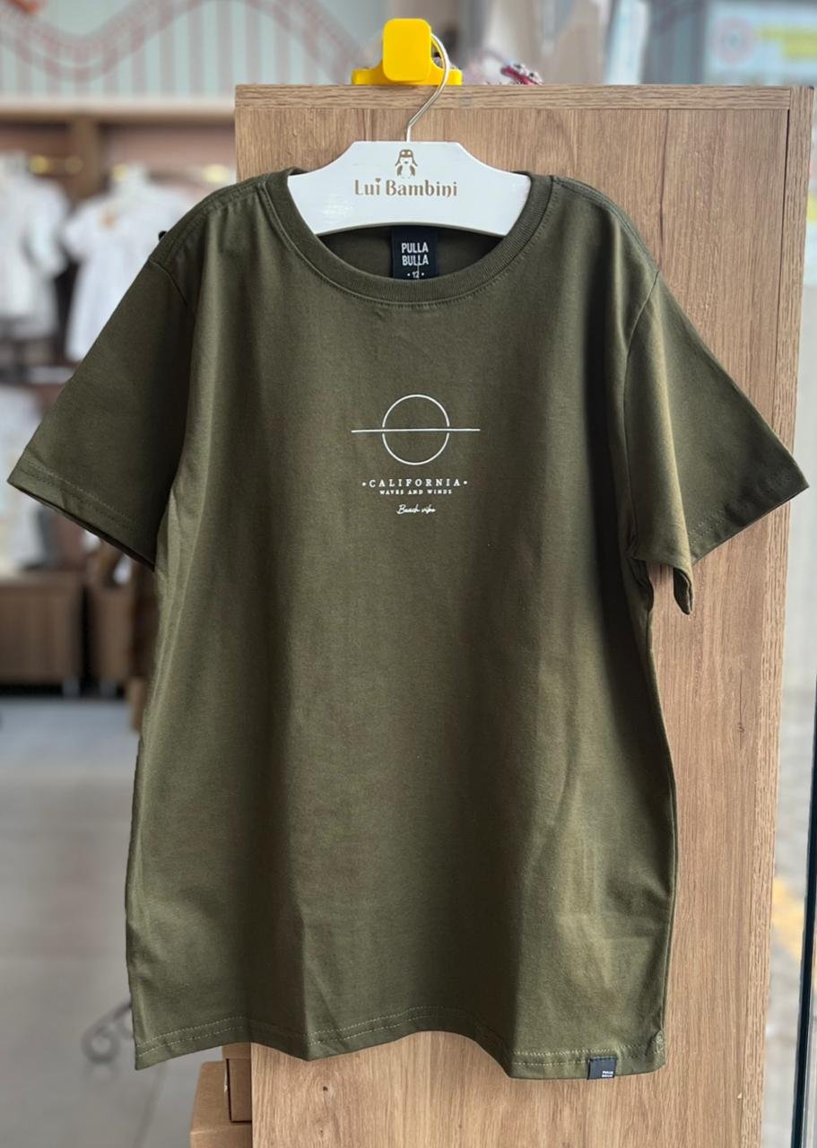 CAMISETA MANGA CURTA CALIFORNIA MENINO PULLA BULLA - VERDE MUSGO