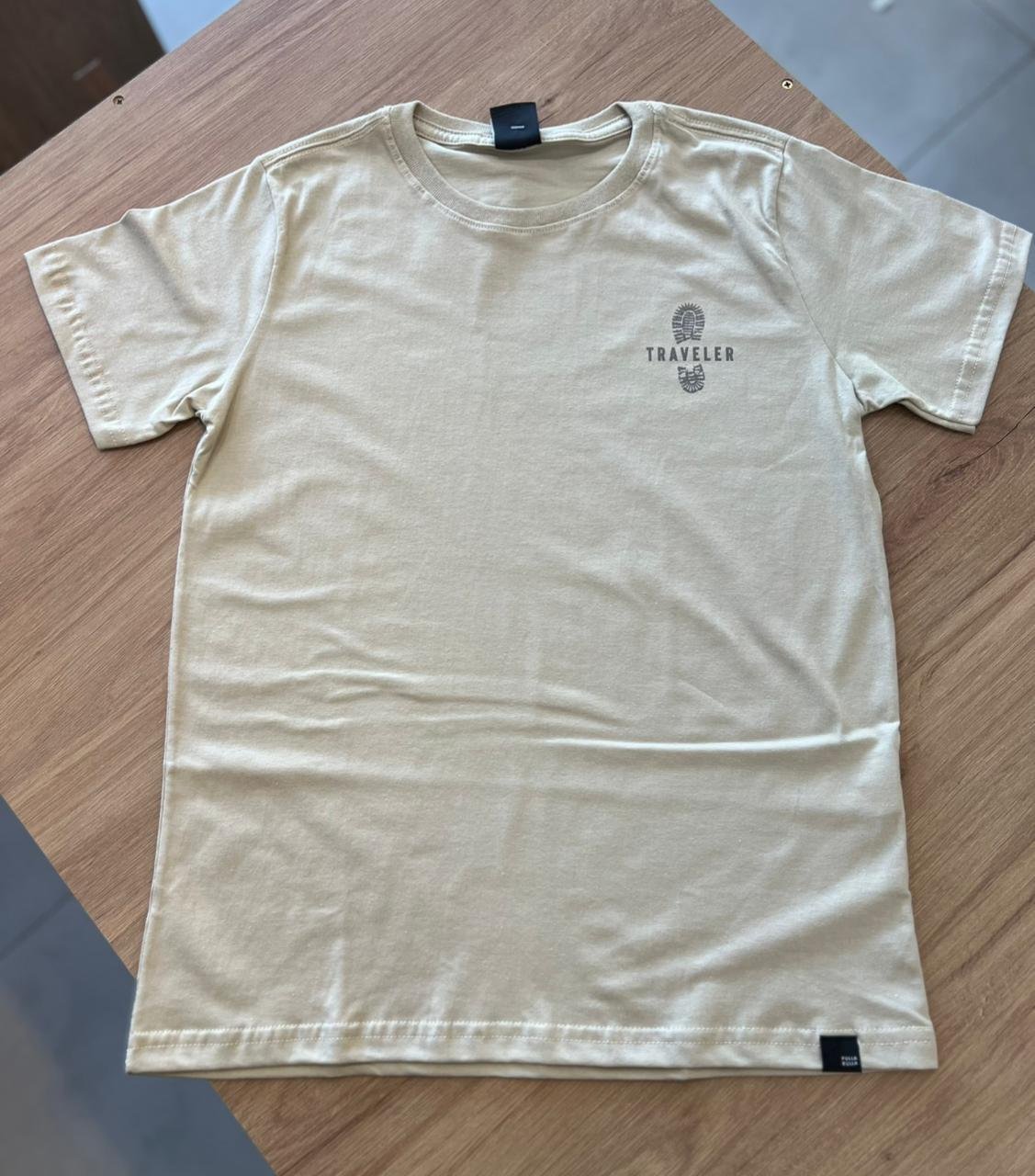 CAMISETA MANGA CURTA TRAVELER MENINO PULLA BULLA - BEGE