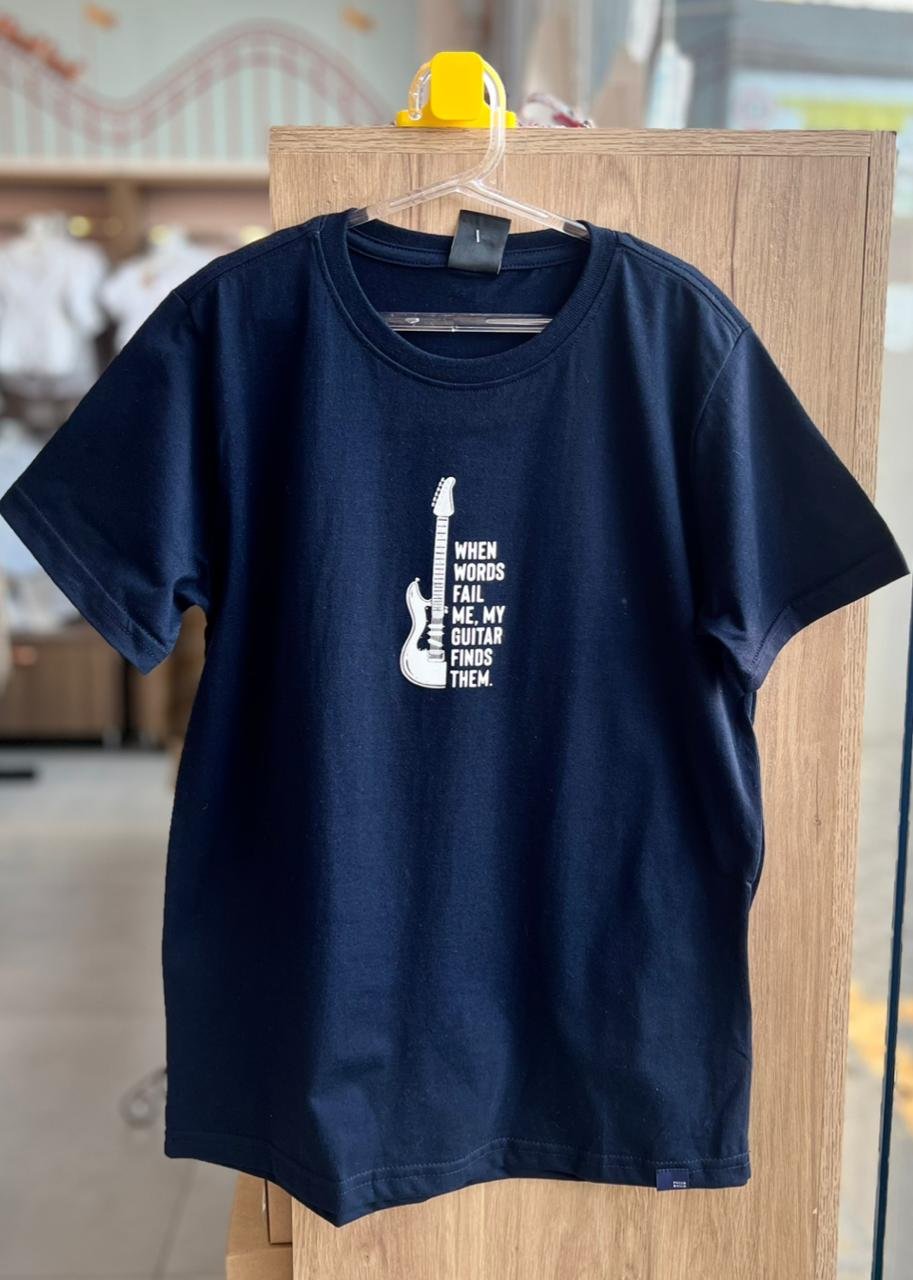 CAMISETA MANGA CURTA WHEN WORD GUITARRA MENINO PULLA BULLA - MARINHO