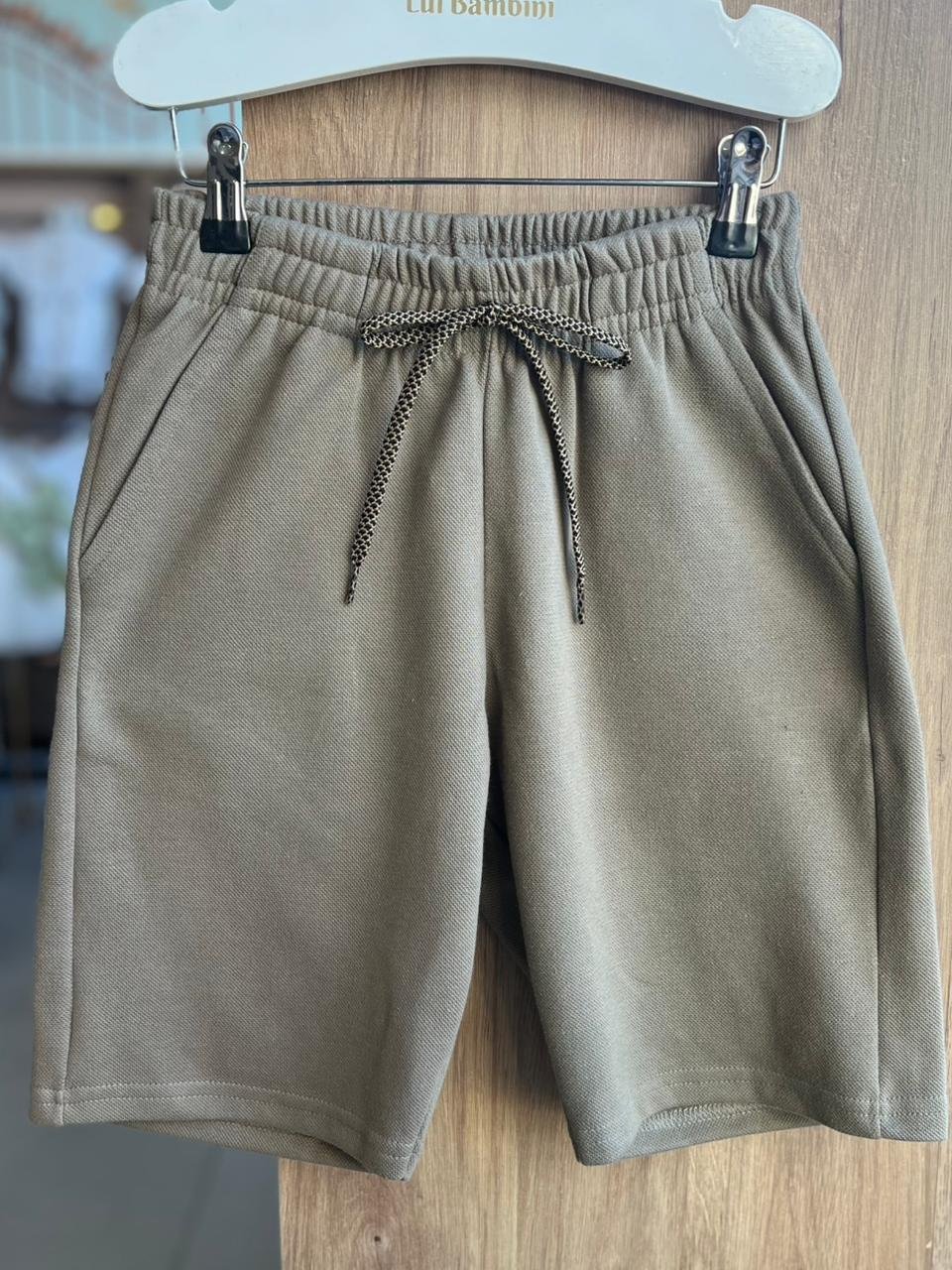 BERMUDA MOLETOM BOLSO FACA CORDÃO ELÁSTICO CÓS MENINO PULLA BULLA - VERDE