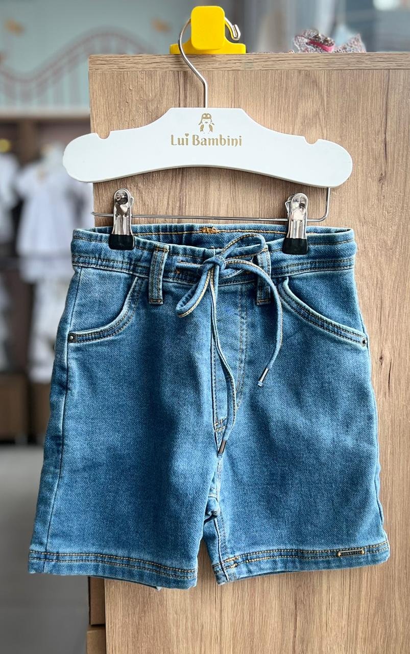 BERMUDA JEANS BOLSO CORDÃO MINIMALISTA RAPOSA MENINO JOHNNY FOX - JEANS