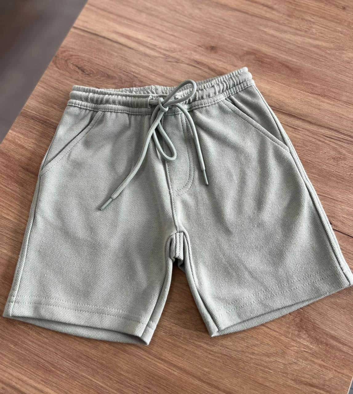 BERMUDA CORDÃO ELÁSTICO CÓS PIQUET BOLSO FACA MENINO PULLA BULLA - VERDE