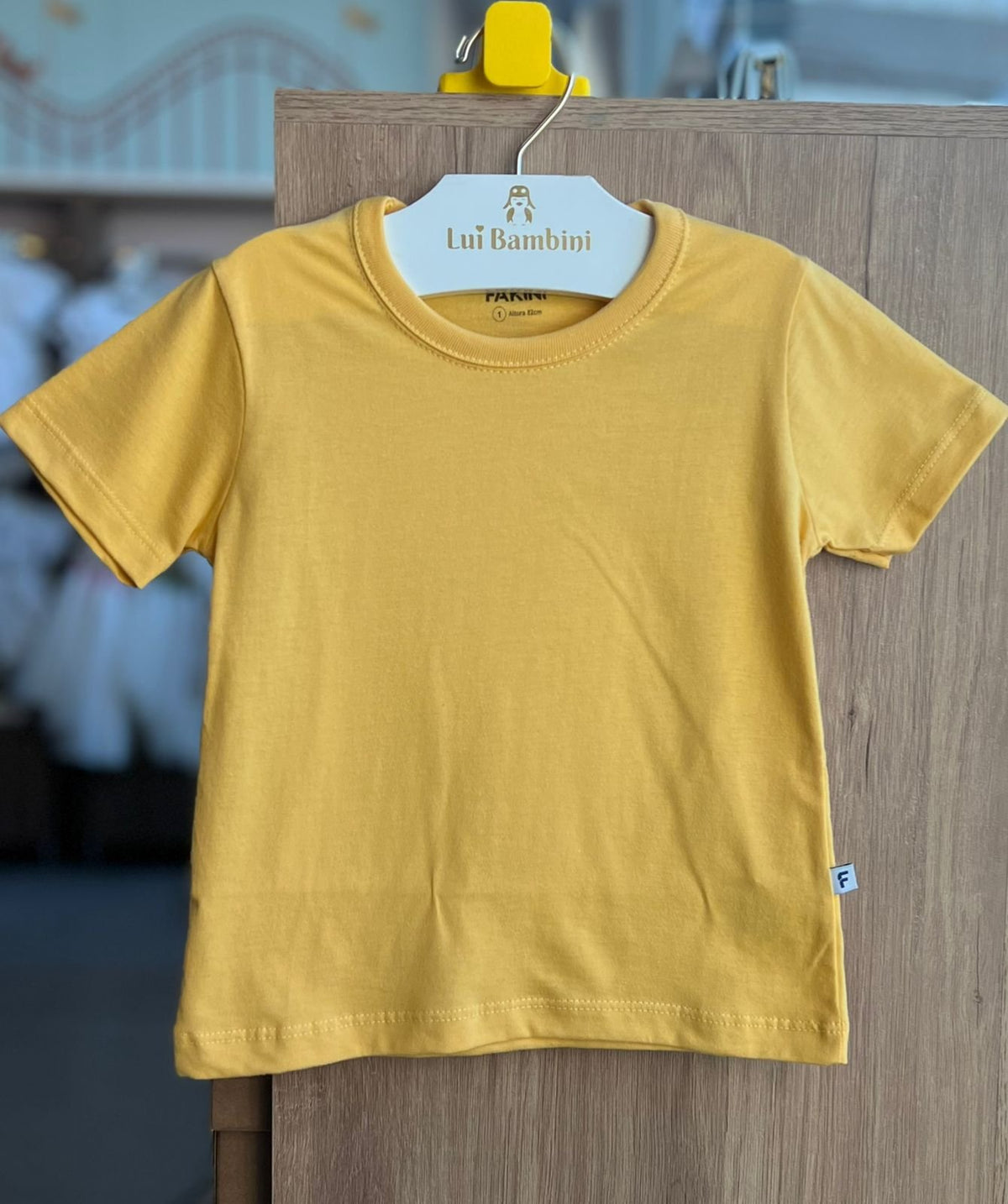 CAMISETA MANGA CURTA BÁSICA LISA MENINO FAKINI - AMARELO