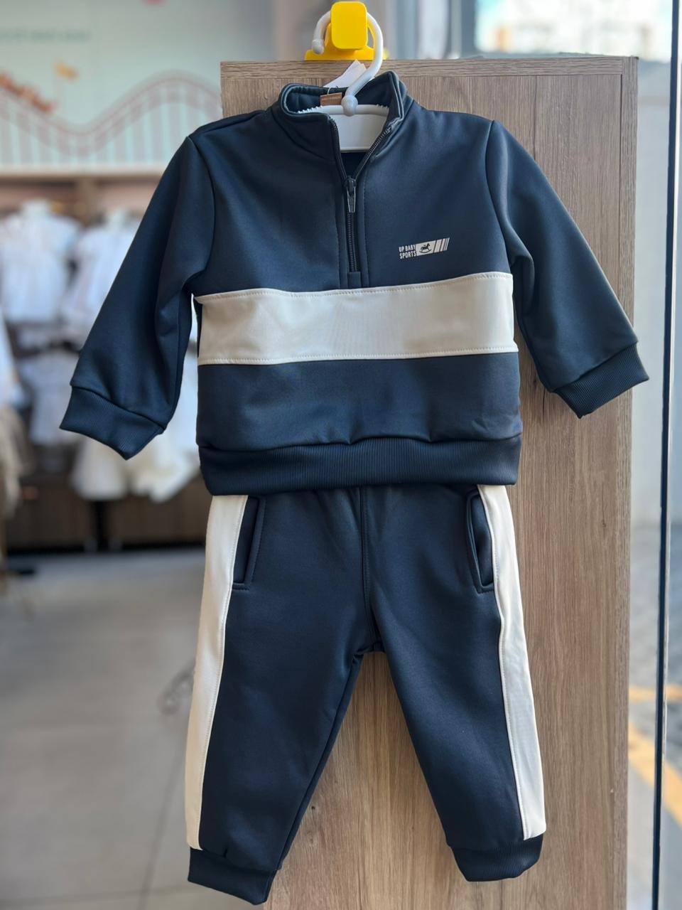 CONJUNTO BLUSÃO MANGA LONGA ZÍPER TÉRMICO E CALÇA PELUCIADO INTERNO MENINO UP BABY - CINZA ESCURO