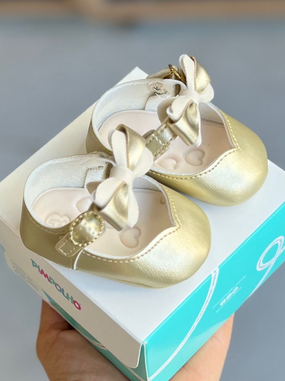 SAPATO SAPATILHA FECHO FIVELA LAÇO DUPLO FILO COLORS MENINA PIMPOLHO - DOURADO