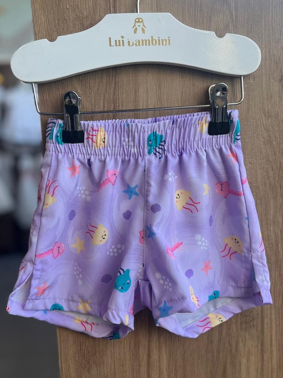 SHORT TACTEL COMFORT FUNDO DO MAR PRAIA MENINA HAVE FUN - LILÁS