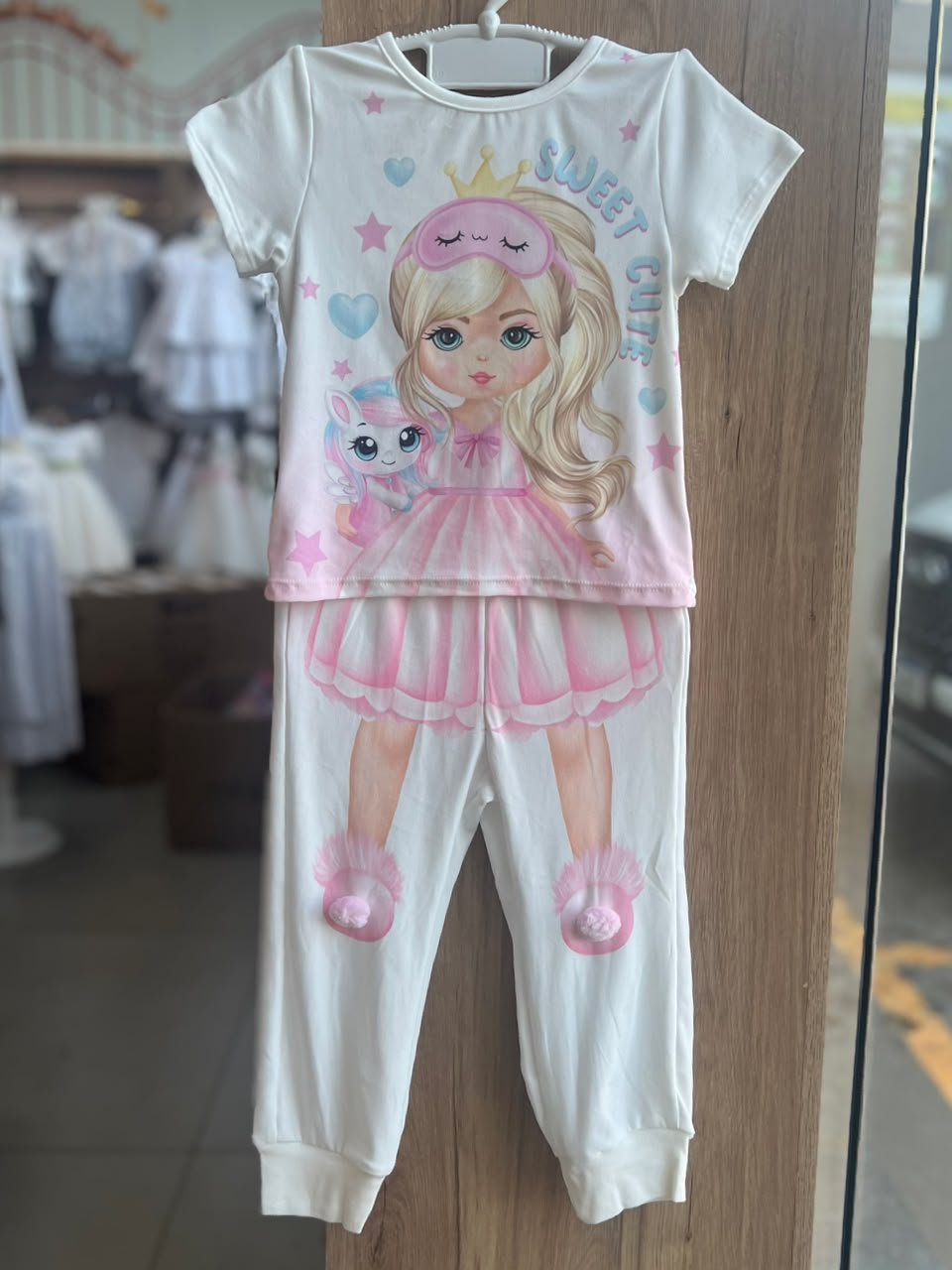 CONJUNTO PIJAMA BLUSA MANGA CURTA SWEET CUTE E CALÇA MENINA CINTI - OFF