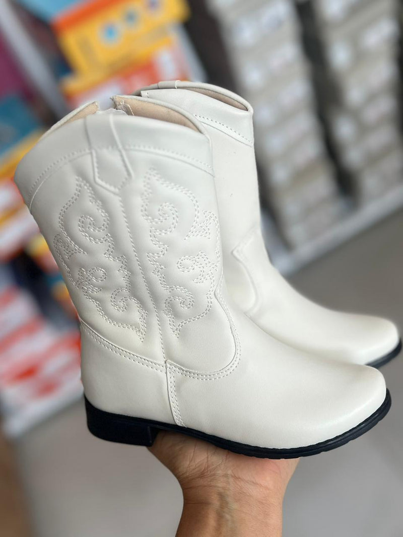 BOTA TEXANA BORDADO ZÍPER BOIADEIRA COWGIRL MENINA UNIPASSO
