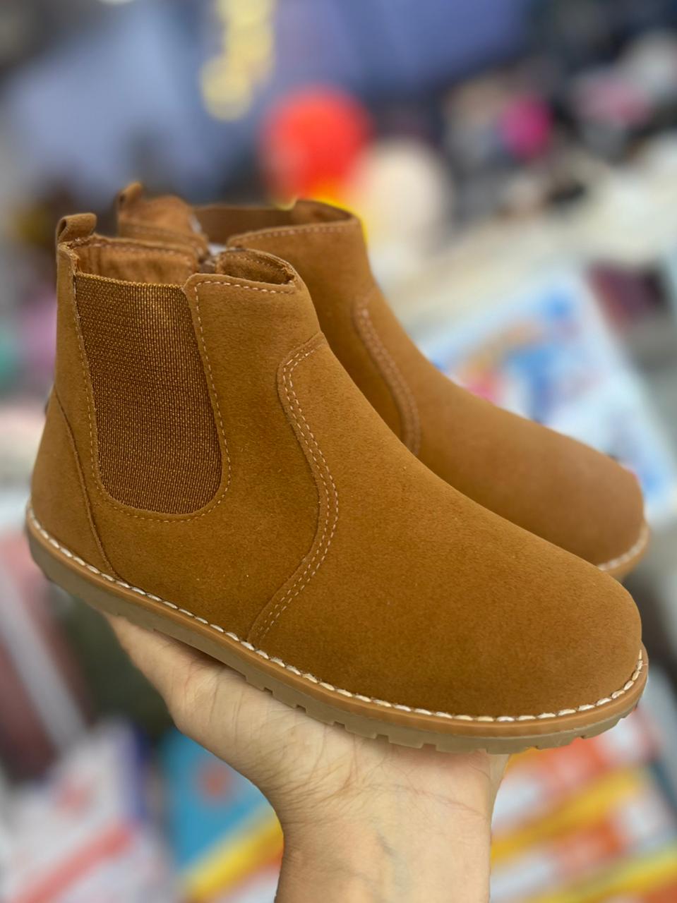 BOTA BOTINA ZÍPER ELÁSTICO COWBOY MENINO XUÁ XUÁ - MARROM CLARO