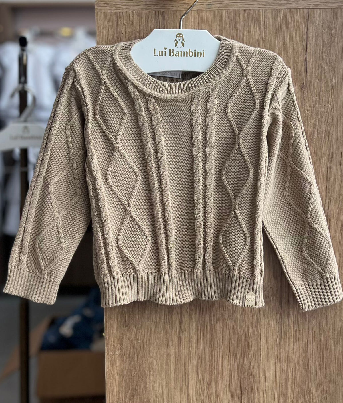 CAMISA MANGA LONGA SUETER RETILINEA TRICOT TRICO MENINO ANJOS BABY - BEGE