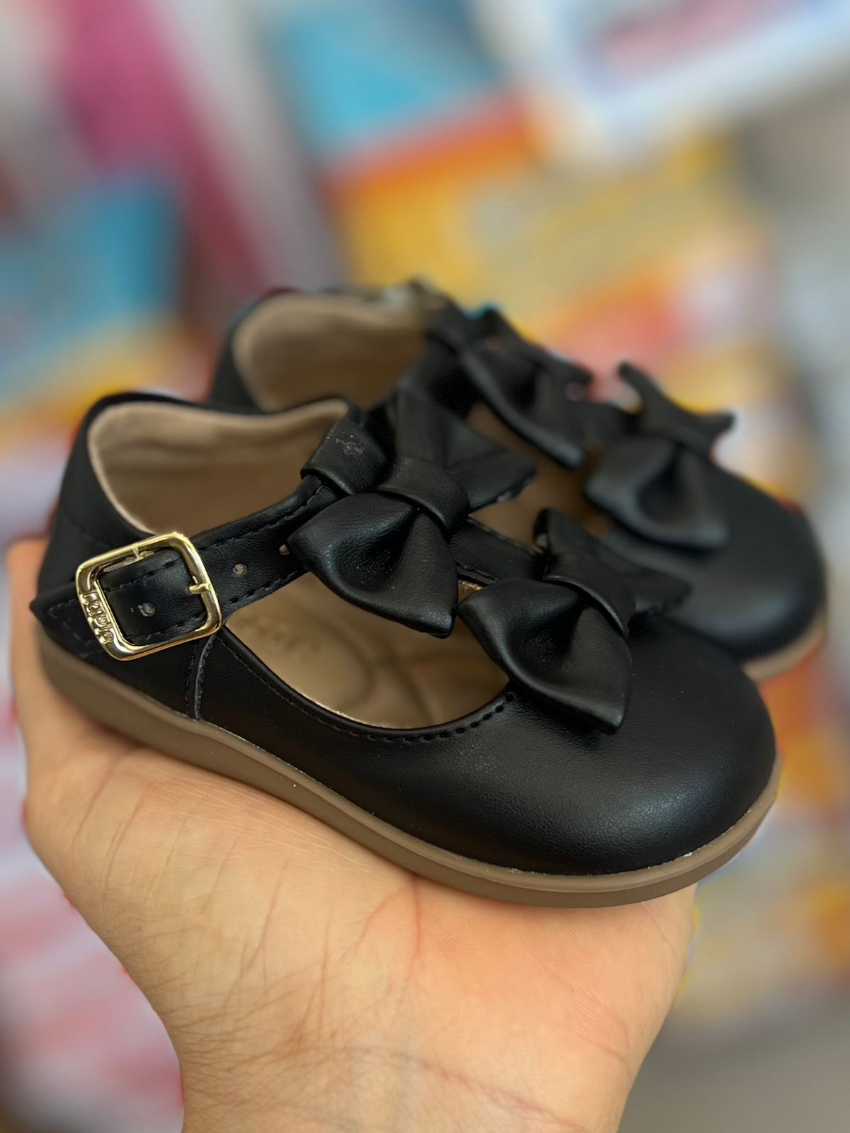 SAPATO SAPATILHA FECHO METÁLICO LAÇOS DUPLO FOSCO MENINA LUI BAMBINI - PRETO