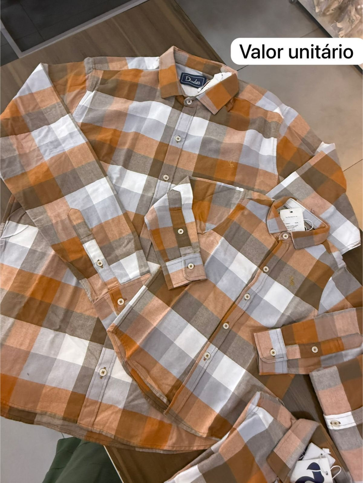 CAMISA MANGA LONGA PAI E FILHO FLANELADA XADREZ MENINO DUDES - MARROM