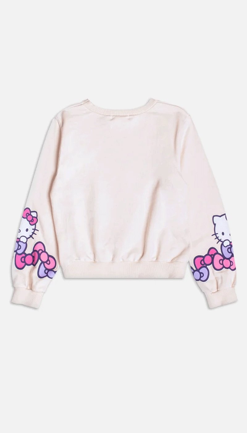 CASACO MANGA LONGA HELLO KITTY MENINA MOMI - BEGE