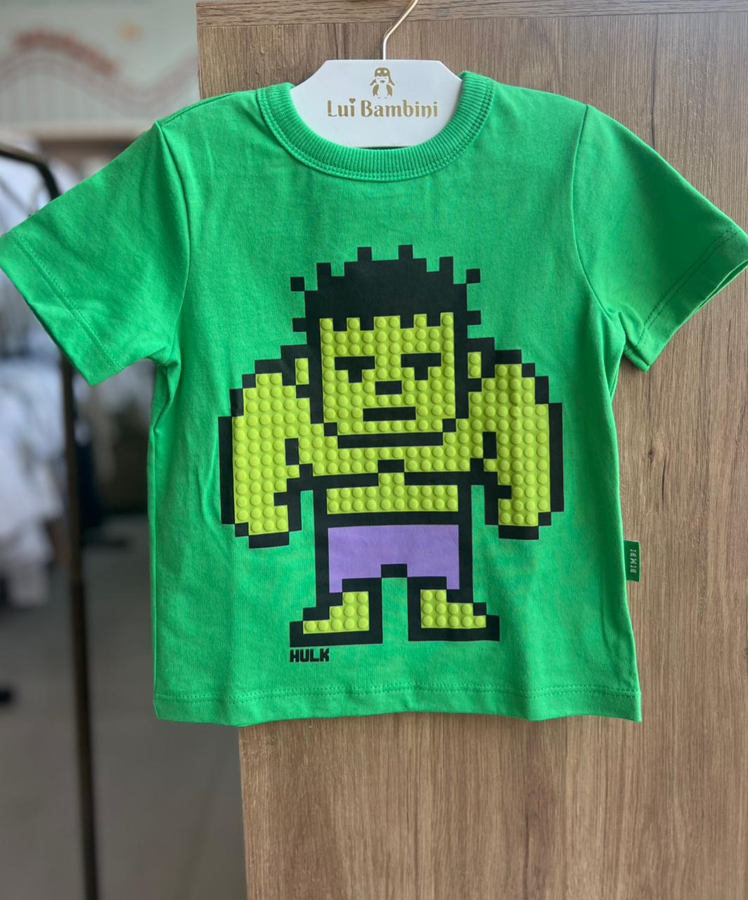 CAMISETA MANGA CURTA HULK AVENGERS HEROI MENINO BIMBI - VERDE