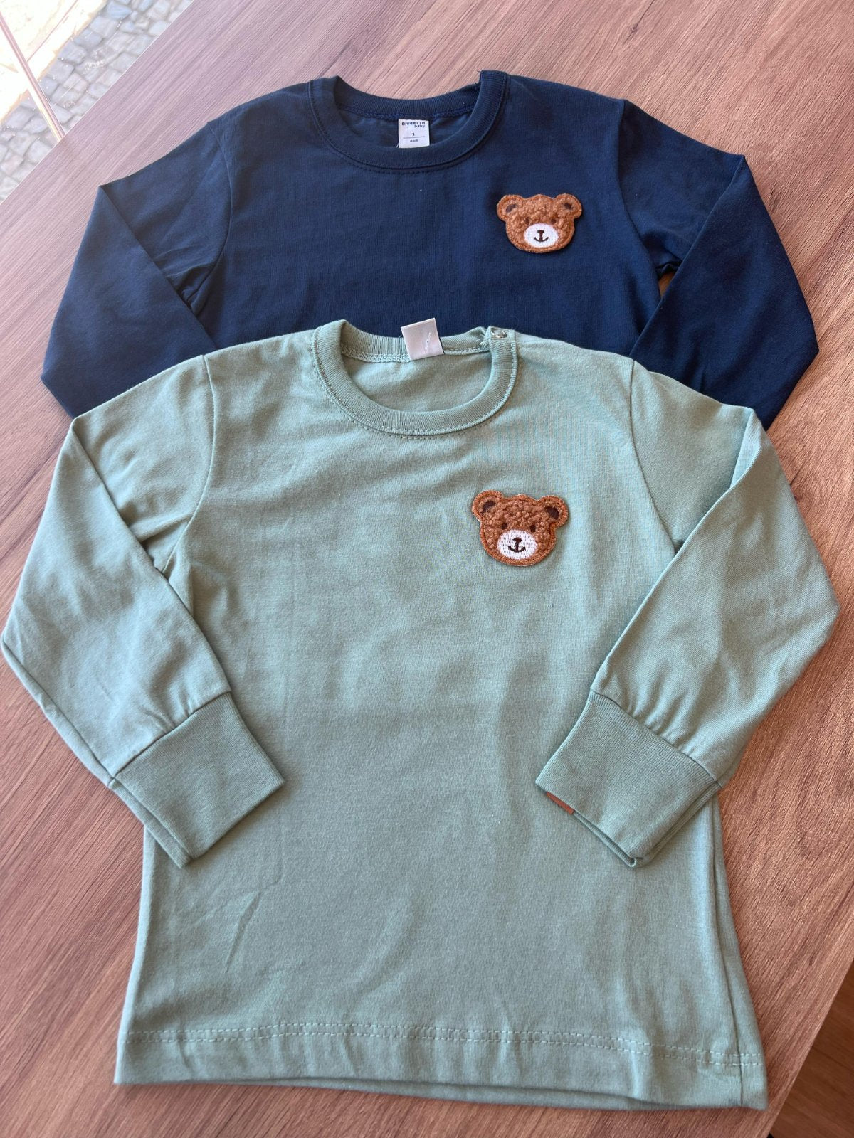 CAMISETA MANGA LONGA URSO MENINO DIVERTTO - VERDE