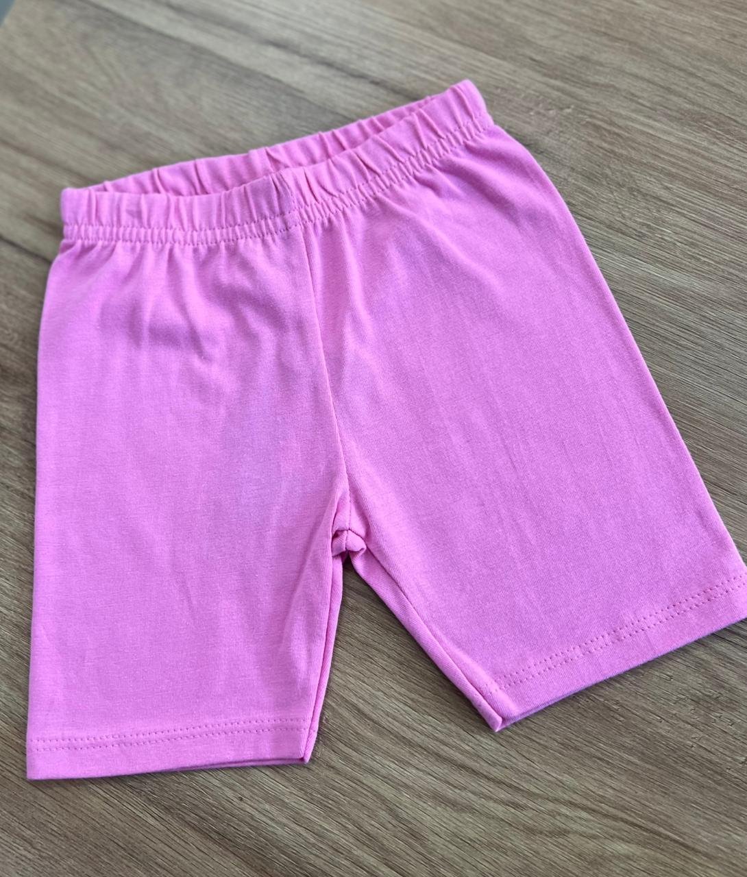 SHORT CICLISTA LISA COM CÓS PLISSADO MENINA PULLA BULLA - ROSA