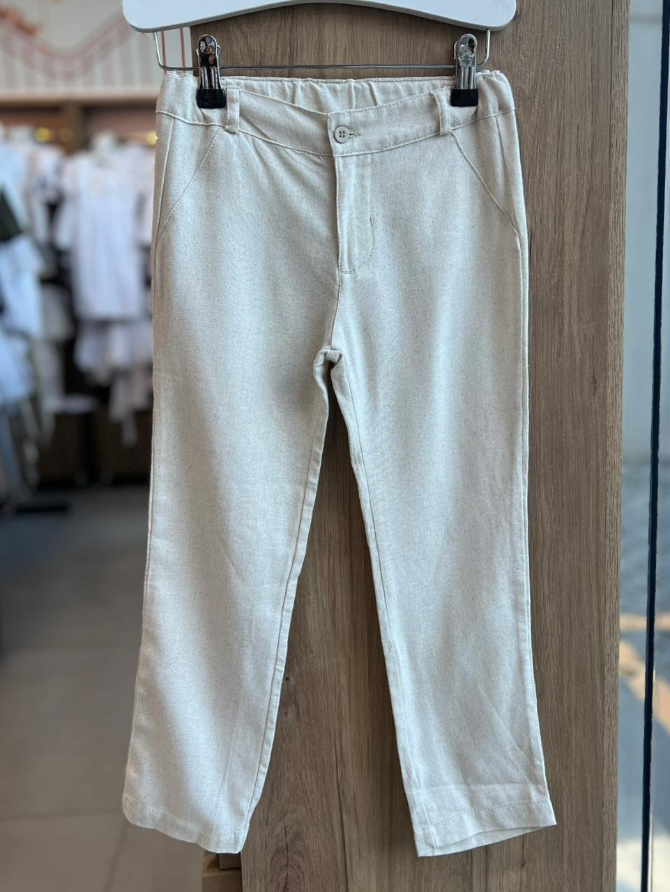 CALÇA LINHO MENINO BARBARA KIDS - BEGE