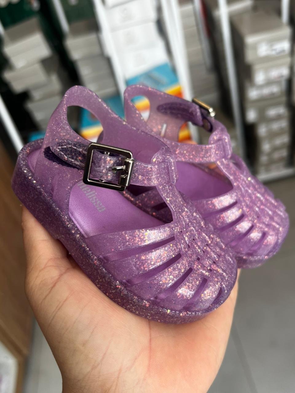 SAPATILHA MINI MELISSA CAMPANA PAPEL MENINA MELISSA - CINZA