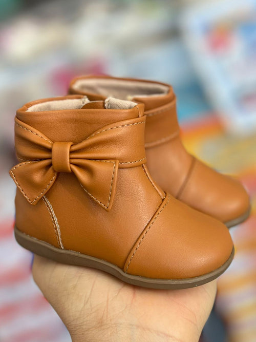 BOTA LAÇO ZÍPER CANO BAIXO COUNTRY BOIADEIRA MENINA LUI BAMBINI - CARAMELO