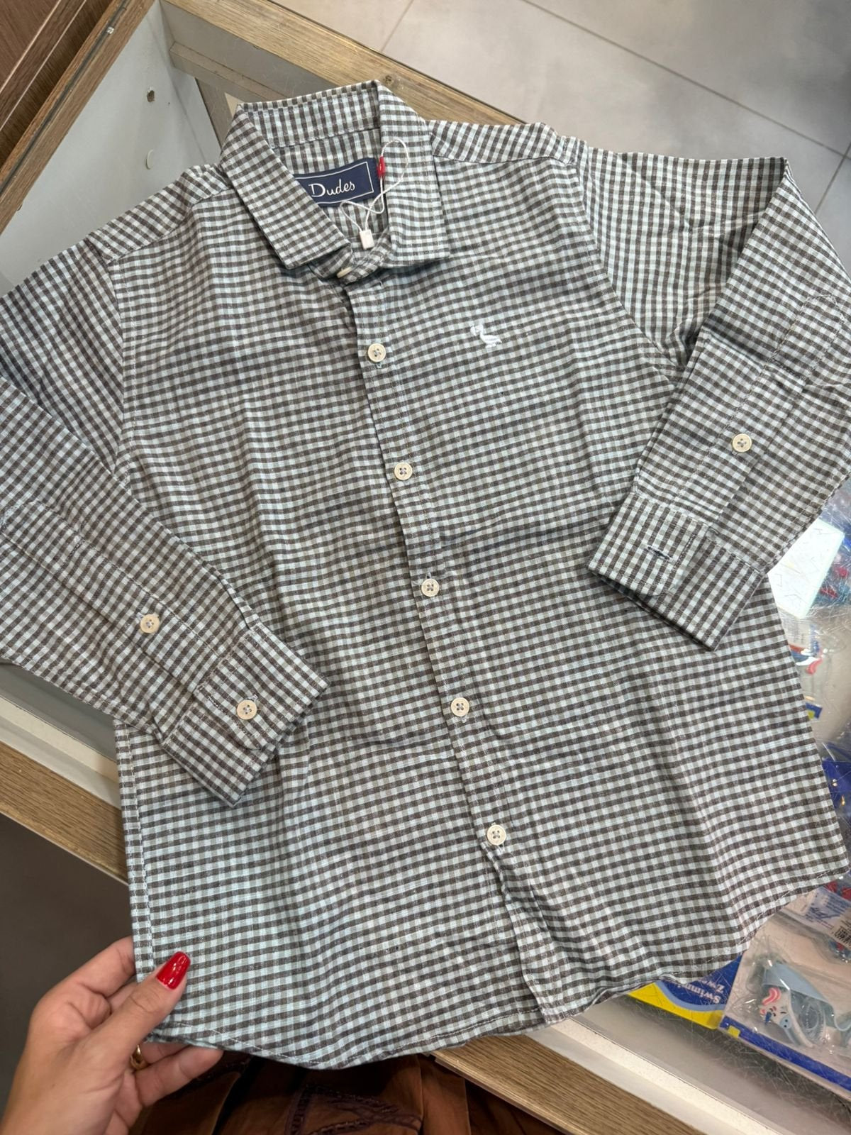 CAMISA MANGA LONGA XADREZ LINHO PAI E FILHO MENINO DUDES - AZUL CLARO