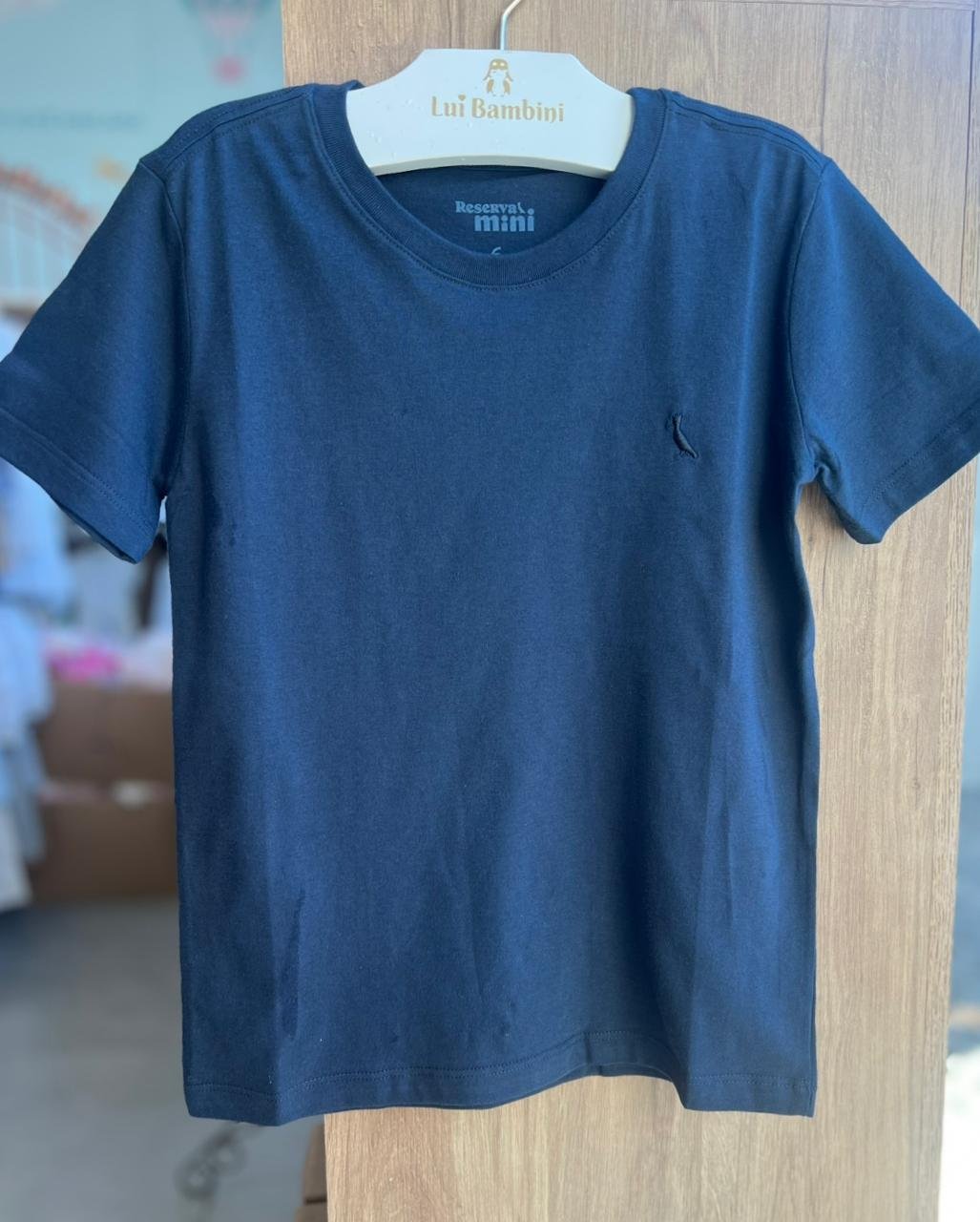 CAMISETA MANGA CURTA BORDADO PICA PAU BÁSICA LISA MENINO RESERVA MINI - MARINHO