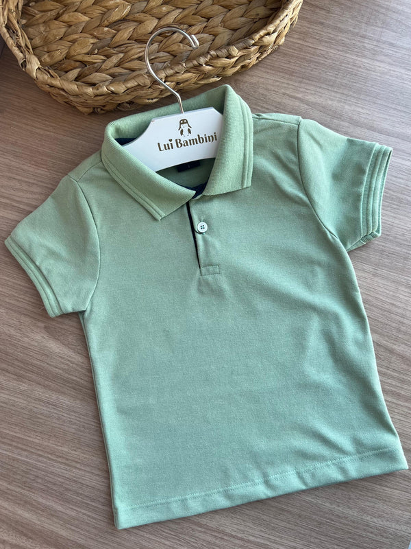 CAMISA MANGA CURTA POLO CASUAL LISA BÁSICA MENINO OGOCHI
