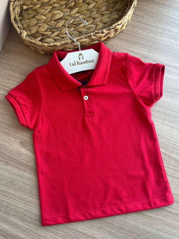 CAMISA MANGA CURTA POLO CASUAL LISA BÁSICA MENINO OGOCHI