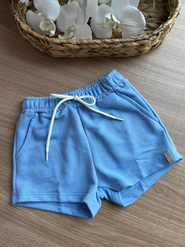 SHORT MOLETOM BOLSO CORDÃO ELÁSTICO CÓS MENINA QUIMBY