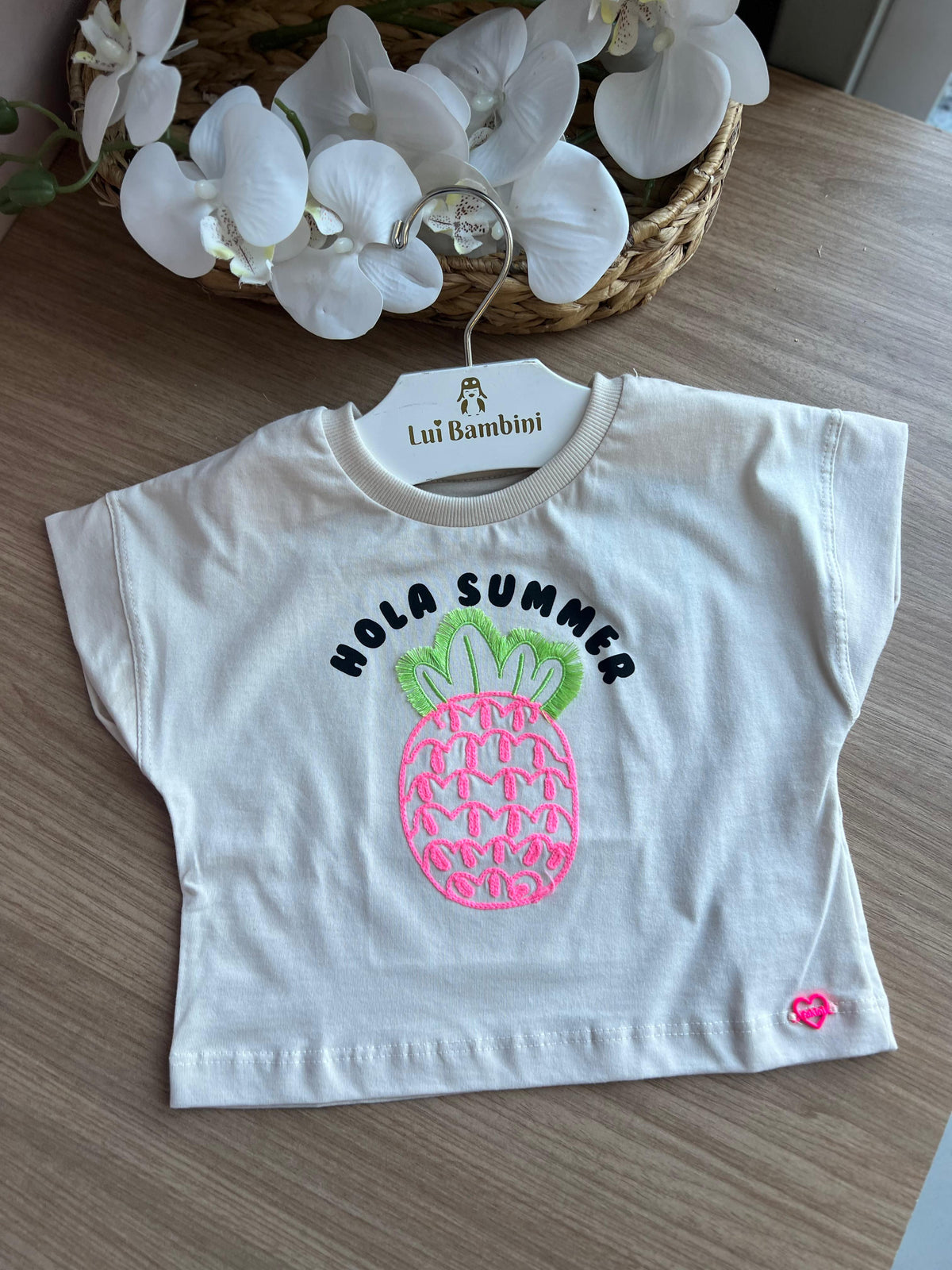 BLUSA MANGA CURTA ABACAXI BORDADO MENINA FAKINI