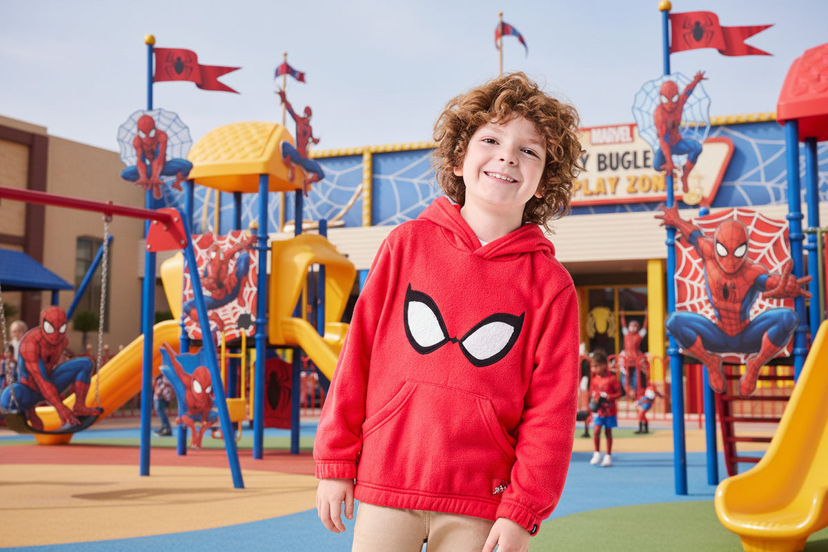 CASACO MANGA LONGA CAPUZ AVELUDADO BORDADO HOMEM ARANHA SPIDER MAN MENINO BIMBI