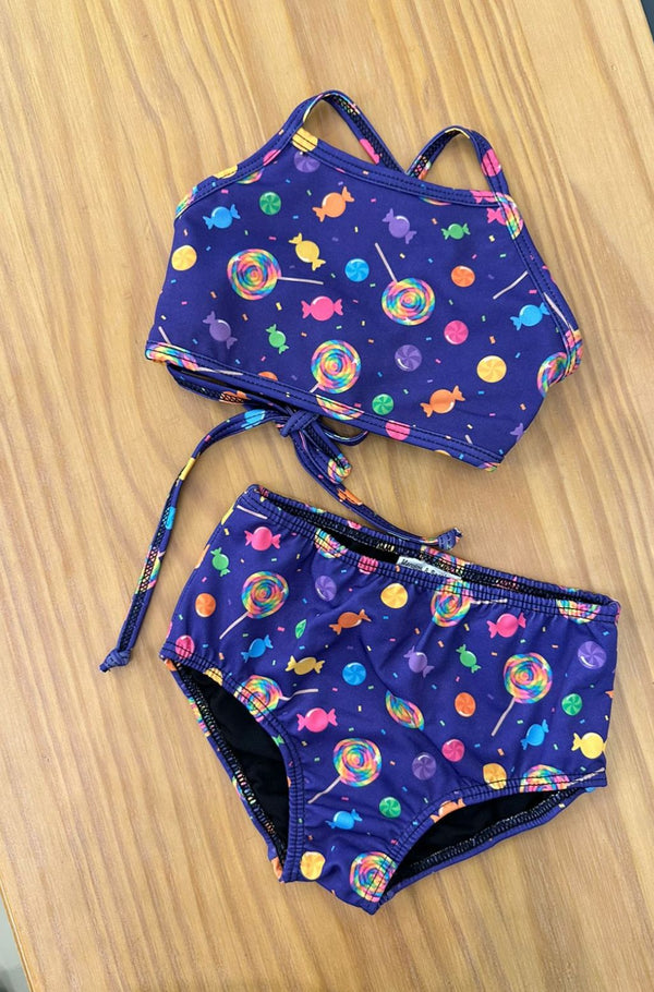 CONJUNTO BIQUINI ALÇA BALAS E DOCES COM CALCINHA UV50+ MENINA MARUJOS E SEREIAS