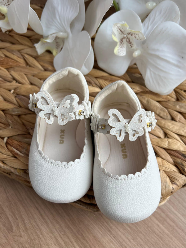 SAPATO SAPATILHA ALÇA VELCRO BORBOLETA STRASS MENINA XUA XUA