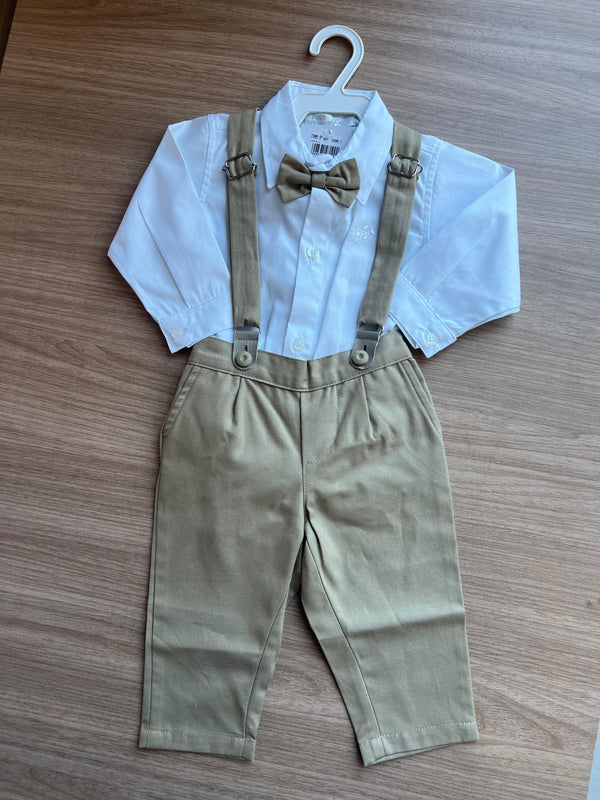 CONJUNTO BODY CAMISA MANGA LONGA BATIZADO SUSPENSORIO GRAVATA BORBOLETA E CALÇA MENINO POLO INFANTI2