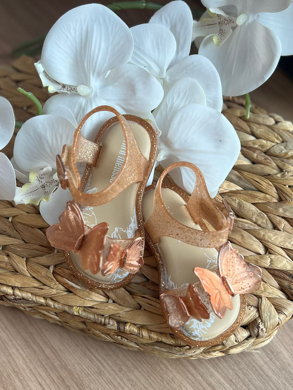 SANDÁLIA BORBOLETA FLY SANDALL FIVELA GLITTER MENINA MINI MELISSA
