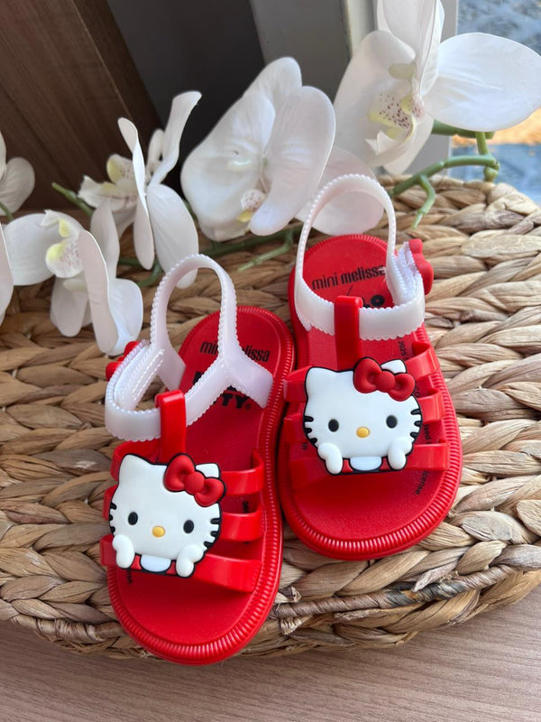 SANDÁLIA ALÇA VELCRO HIP HELLO KITTY MENINA MINI MELISSA