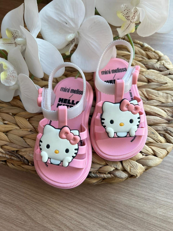 SANDÁLIA ALÇA VELCRO HIP HELLO KITTY MENINA MINI MELISSA