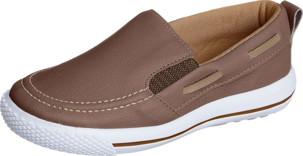 SAPATO MOCASSIM COM ELÁSTICO COSTURA DUPLA E TIRA LATERAL MENINO XUA XUA