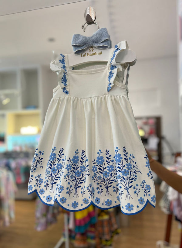 VESTIDO ALÇA CURTA COM ESTAMPA FLORAL EM RELEVO MENINA MILON