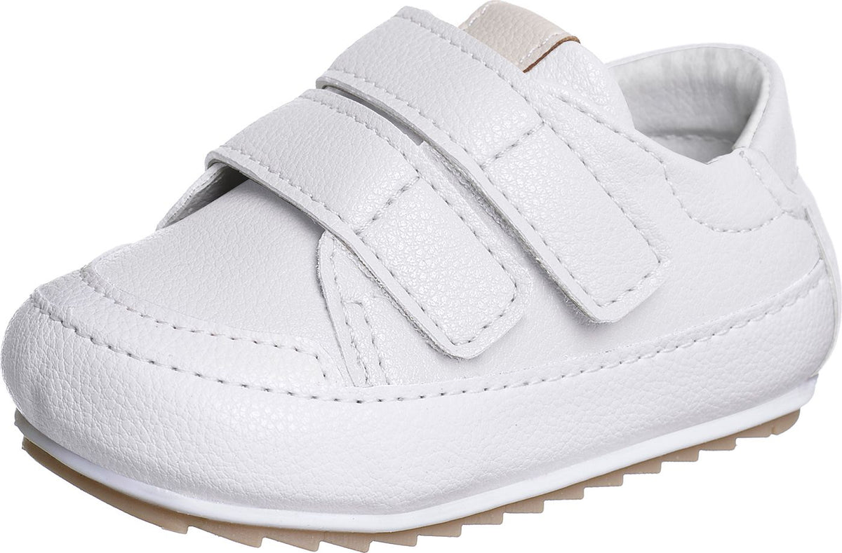 SAPATO MOCASSIM VELCRO DUPLO BÁSICO LISO BATIZADO MENINO XUÁ XUÁ - BRANCO